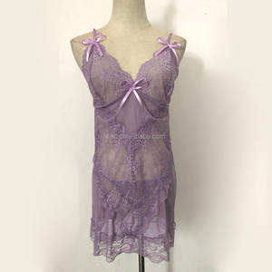 ชุดนอนซีทรูยืดหยุ่นแบบชิ้นเดียว รุ่น W282 ดีไซน์เซ็กซี่เย้ายวน แต่งลูกไม้สไตล์เบบี้ดอลล์ สำหรับผู้หญิง - Product Image 6