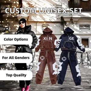 ชุดเซ็ตเสื้อฮู้ดดี้ทรงบ็อกซ์ครอปและกางเกงขาบานสไตล์เรโทร แต่งลายปักโลโก้แบบย้อนยุค สตรีทแวร์สุดฮิตประจำปี 2026 - Product Image 4