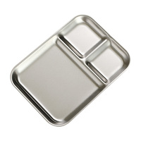 Assiette carrée coréenne pour condiments, style minimaliste moderne, spécial restaurant de barbecue, plat à treillis trois compartiments pour sauces