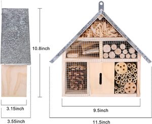 Mason Bees ผีเสื้ออาศัยอยู่กลางแจ้งไม้แมลงโรงแรมแมลงบ้านสำหรับเต่าทอง - Product Image 3