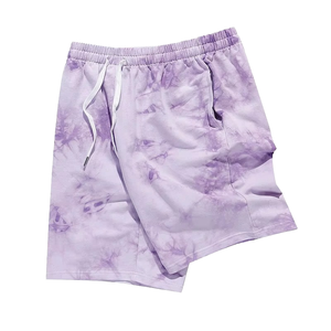 Pantalones cortos deportivos con cordón de calle Hip Hop informales para hombre personalizados OEM de alta calidad de secado rápido 100% algodón sólido bordado Tie Dye - Product Image 1