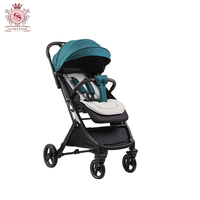 Poussette compacte en lin pour jumeaux - Poussette de voyage pliable avec roues à 360°, cadre en alliage d'aluminium, capacité de charge de 20 kg