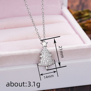 Collana con Ciondolo Albero di Natale per Donne, Collana con Charm Natalizio e Catena a Maglie Rotonde, Gioiello alla Moda, Regalo - Product Image 4
