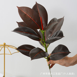 Hojas de árbol de caucho artificial Laixing de 53 cm y 90 cm, de PVC suave, resistentes a los rayos UV, para decoración del hogar y bodas. - Product Image 5