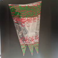 Sac d'emballage cadeau en plastique PE transparent personnalisé cône de glace épais en triangle gaufré pour supermarché