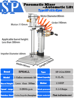 Mélangeur pneumatique de 1 gallon Mini agitateur d'air de laboratoire industriel Mélangeur à tambour Mélangeur 0-2000RPM