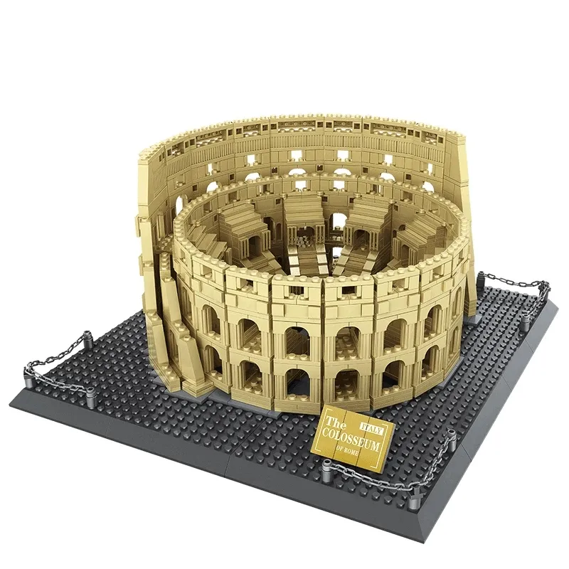 5225 architettura City Bricks italia roma Colosseum Building Blocks set Classic City Skyline Model for Children