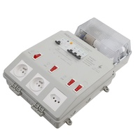 JINAOJA-RB02 Caja de Distribución Impermeable IP54 de ABS, Montada en Pared, Precableada, 2 Tomas, 230 V, 16 A, para Uso Doméstico