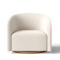 Fauteuil d'appoint moderne de luxe FERLY, fauteuil pivotant en peluche pour la décoration de la chambre à coucher et du salon