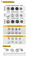 Boutons magnétiques à pression de 15 mm, en cuivre, non poreux, magnétiques, 4 pièces, pour vestes, sacs