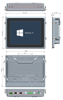 Panel PC Industrial Resistente de 10.4 Pulgadas con Pantalla Táctil Capacitiva, Sin Ventilador, Quad Core, IP65, Puerto HD, Windows 10, Linux Integrado, Montaje en Pared