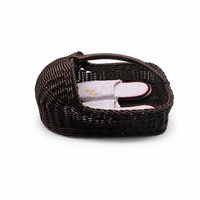 Bac de rangement pour chaussures en rotin synthétique PP, écologique, durable, facile à nettoyer, anti-moisissure, gain de place, aspect rotin, pour la maison