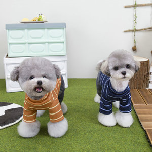 ชุดเสื้อผ้าสุนัขลายทางสำหรับฤดูใบไม้ผลิและฤดูร้อน ดีไซน์สี่ขา สำหรับสุนัข ใส่ได้ทั้งในบ้านและนอกบ้าน - Product Image 2