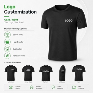 เสื้อยืดโลโก้สั่งทำ 100% โพลีเอสเตอร์ แห้งเร็ว 180 กรัม เสื้อกีฬาออกกำลังกาย แบรนด์ส่วนตัว ชุดยูนิฟอร์มทีมบริษัท ขายส่ง OEM - Product Image 2