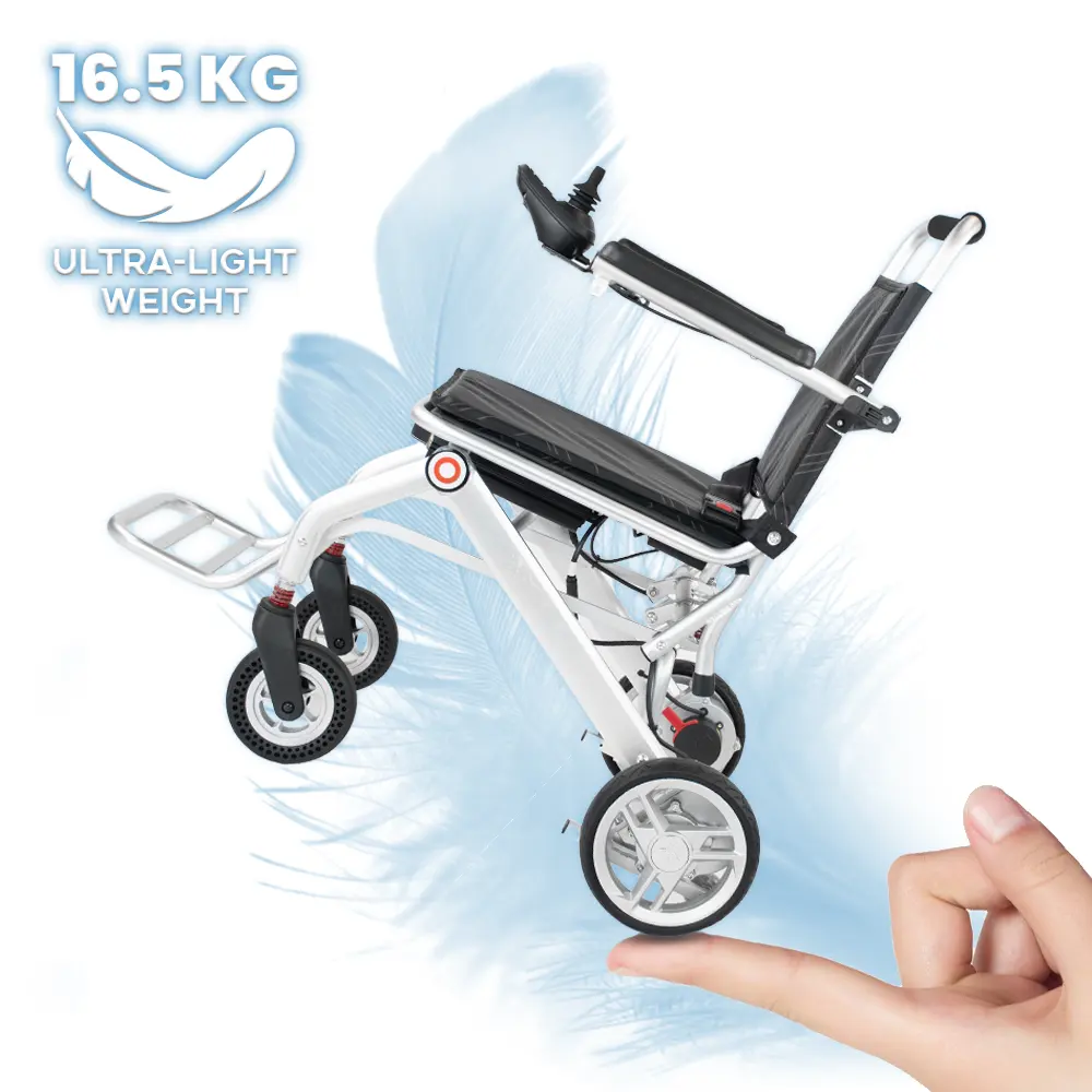 Factory cheap wholesale wheelchairs Ultra light lightweight Foldable Portable Electric Wheelchair For Disabled People