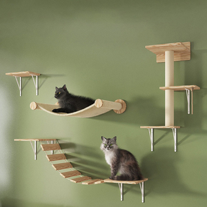 Support mural en bois massif pour chat, griffoir mural pour usage domestique, nid pour chat, plateforme de saut pour chat, corde en sisal, pilier d'escalade en bois pour chat - Product Image 5