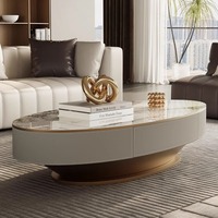 Ensemble meuble TV et table basse en bois et marbre, design moderne et luxueux, pour salon et chambre, meuble flottant, console au design tendance
