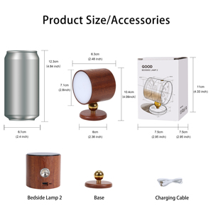 Đèn Tường Cạnh Giường Đèn <span class=keywords><strong>LED</strong></span> Sáng Tạo Trong Nhà Bán Sỉ Từ Tính Cổ Điển Bằng Gỗ Dễ Mang Theo Và Có Thể Sạc Lại Tối Giản - Product Image 6