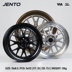 Cerchi in Lega di Alluminio Flow Formed da 19 Pollici 5x112 per Audi - Nuovo Design Multirazza Nero e Grigio Canna di Fucile - Product Image 2