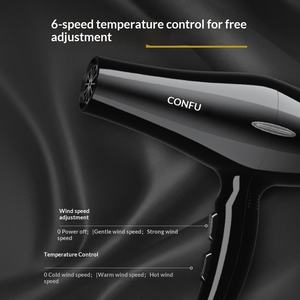 Sèche-cheveux professionnel Kangfu 2200W en nylon, buse unique, 6 vitesses, air chaud/froid, température constante, pour salon et usage domestique - Product Image 2