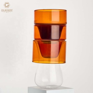 แก้วกาแฟแบบซ้อนได้แก้วกาแฟอาราบิกผนังสองชั้นแก้วกาแฟสไตล์อาหรับและชาแบบสร้างสรรค์ทำด้วยมือไม่เหมือนใคร - Product Image 3