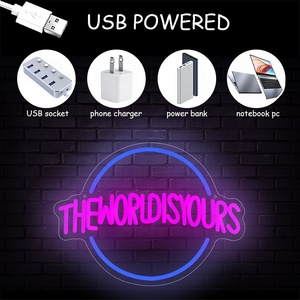 Insegna al Neon luce dimmerabile <span class=keywords><strong>rosa</strong></span> e blu <span class=keywords><strong>LED</strong></span> per decorazione da parete accessori per la casa uomo grotta sala giochi matrimonio, festa di compleanno - Product Image 4