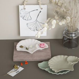 Deux pièces Ginkgo feuille plateau colle goutte résine outil de meulage bricolage plat stockage ornements gypse Silicone <span class=keywords><strong>moule</strong></span> - Product Image 4