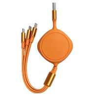 Câble USB Type-C télescopique à logo personnalisé de forme unique, matériau TPE tressé, multifonction 3 en 1, câbles de charge rapide rétractables