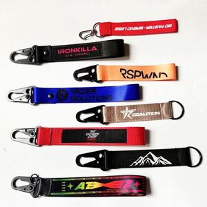 Promotional Gift Custom Carabiner Climbing Motorcycle Car Keychain Nylon Fabric Wrist Wristlet Key Chains - Product Image 2