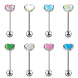 316L Paslanmaz Çelik <span class=keywords><strong>Aurora</strong></span> Kristal Kedi Gözü Taşlı Düğün Nişan Vücut Piercing Dudak Halkası Dil Halkası Küpe - Product Image 3
