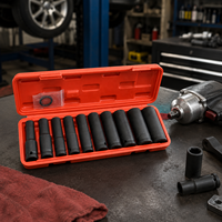 Kit d'outils de réparation automobile avec embouts hexagonaux pour pistolet à air comprimé, manchon de protection, étui rigide, en acier au carbone OEM
