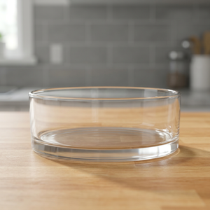 Jarrón de Vidrio Cilíndrico Bajo Hecho a Mano para Rosas Rojas Flotantes - Jarrón Redondo Pequeño de Lados Rectos para Mesa con Diseño Minimalista - Product Image 3