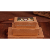 Bol à salade rectangulaire en papier kraft épais, jetable, imperméable et résistant à l'huile, grande capacité, boîte à lunch, à collation, à sushi, à steak