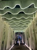 Fabric S-Shape Ceiling Drapes White Hanging LED Light for Wedding Decorations All Colors Available