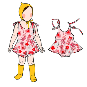 Combinaison d'été pour filles GA-12 OEM/ODM FANCY MONKEY sans manches, longueur mi-mollet, bretelles réglables, imprimé léopard, peplum, coton côtelé à effet bulle - Product Image 3