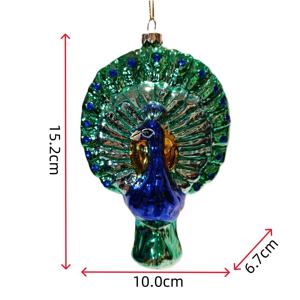 प्रीमियम ग्लास भालू सेंटा हैट और मोर मल्टीकोर्ड क्रिसमस फांसी आभूषण उपहार - Product Image 5