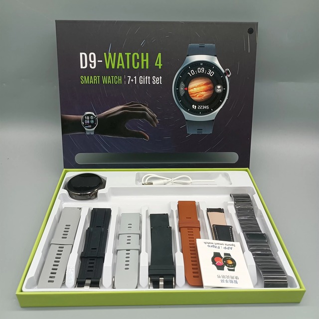 D9-4 7 in 1 Strap Smart Watch Smartwatch Touch Screen Sport Fitness Watch Bt Call Waterproof Ultra Smart Watch With 7 Straps