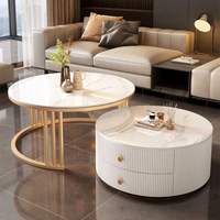 Mesa de Centro Moderna y Elegante con Diseño de Esquinas Redondeadas, Espacio de Almacenamiento Oculto Integrado, Duradera, Muebles para el Hogar, Sala de Estar