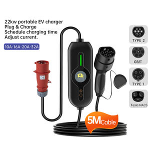 เครื่องชาร์จรถยนต์ไฟฟ้าแบบพกพา 11 กิโลวัตต์ รองรับ NACS สำหรับรถยนต์ไฟฟ้า Tesla <span class=keywords><strong>สาย</strong></span>ชาร์จ 7 กิโลวัตต์ 16 แอมป์ 110 โวลต์ - Product Image 2