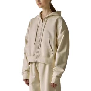 เสื้อฮู้ดซิปเต็มตัวสำหรับผู้หญิง แขนยาวพิเศษ ผ้าฝ้าย สไตล์ลำลอง สำหรับฤดูใบไม้ร่วงและฤดูหนาว - Product Image 4