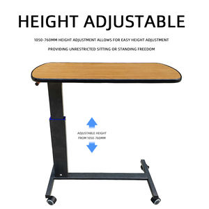 Table de lit fixe réglable en hauteur avec base en U, plateau pour lit et chaise pour les soins à domicile - Product Image 1