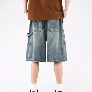 Pantalones cortos de mezclilla para hombre, pantalón corto, personalizado, a la moda, venta al por mayor