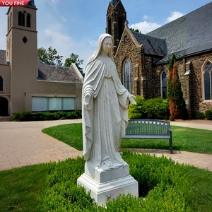 Église extérieure Vierge Marie Statue en marbre - Product Image 1