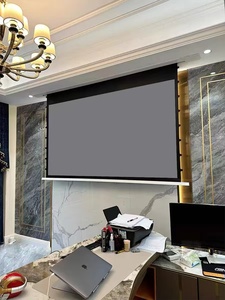 Factory Wholesale 133 Inch 16:9 <strong>Projector</strong> <strong>Screen</strong> <strong>Ceiling</strong> Mounted Embedded Hidden Electric Remote Control <strong>Screen</strong> With Tab-tension - Product Image 2