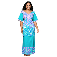 Ensemble 2 pièces Puletasi Samoan personnalisé pour femme, imprimé floral polynésien, style hawaïen, avec châles et manches courtes