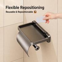 Support mural moderne en plastique pour papier toilette avec étagère de rangement, distributeur de papier hygiénique pour salle de bain