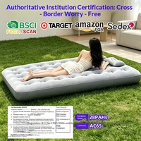 Matelas Gonflable Floqué d'Extérieur pour Tentes de Camping, Matelas Pneumatique pour Bureau, Loisirs et Secours en Cas de Tremblement de Terre, Lit d'Air en PVC Épaissi