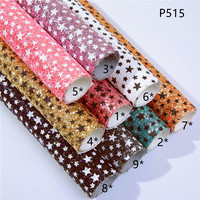 P515 Chunky Glitter Noir et Blanc Étoile PU Tissu Glitter Cuir pour sac à main cheveux accessoires artisanat fournitures