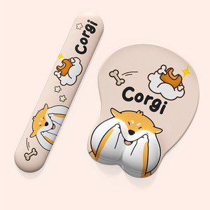 Repose-poignet de souris 3D en silicone antidérapant pour <span class=keywords><strong>ordinateur</strong></span> de bureau, idéal pour les jeux e-sport, motif cœur, pour filles et hommes - Product Image 1