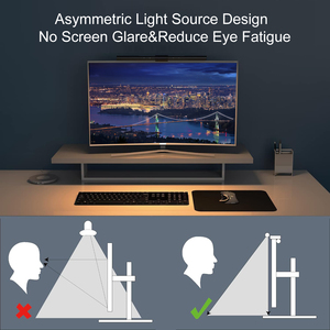 Barra de luz de monitor LED alimentada por USB para pantalla de <span class=keywords><strong>PC</strong></span> curva Control remoto Atenuación sin pasos Sombra negra para protección ocular de oficina - Product Image 4